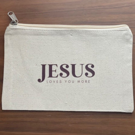 Brown Jesus Loves You More 8" Pouch